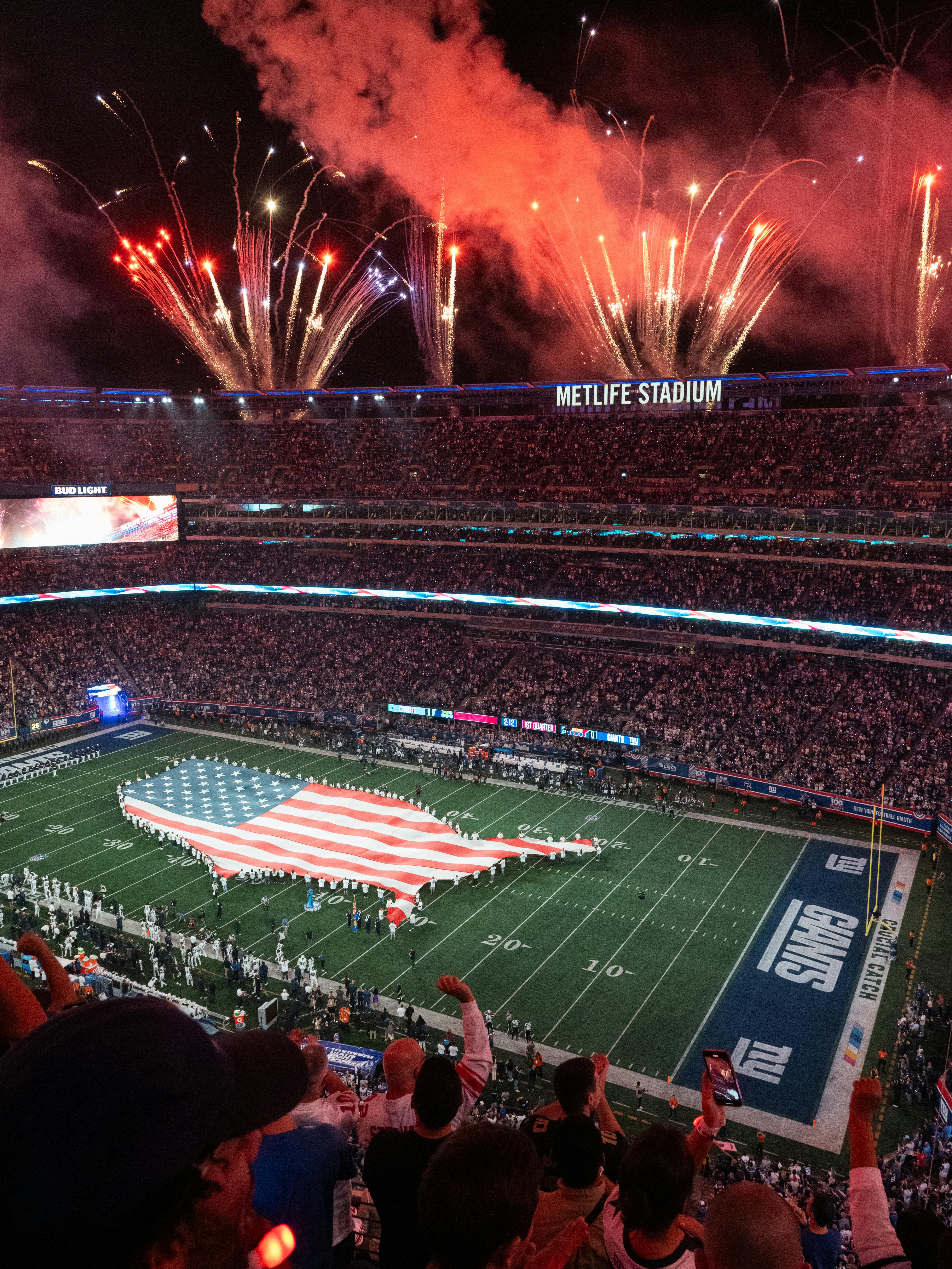 An exciting moment during a live football game
